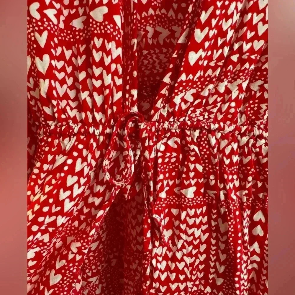 Victoria’s Secret Kimono Hearts Valentines Day Swim Coverup Top Cinch Waist OS - Picture 9 of 12